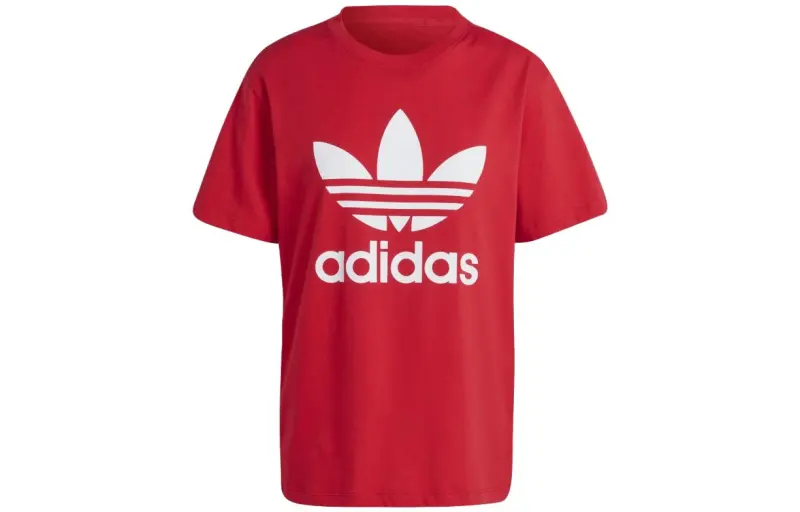Adidas Originals Ruffle Sleeve T Shirt Women's Red Japan Version