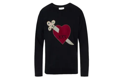 Gucci heart-embroidery sweatshirt