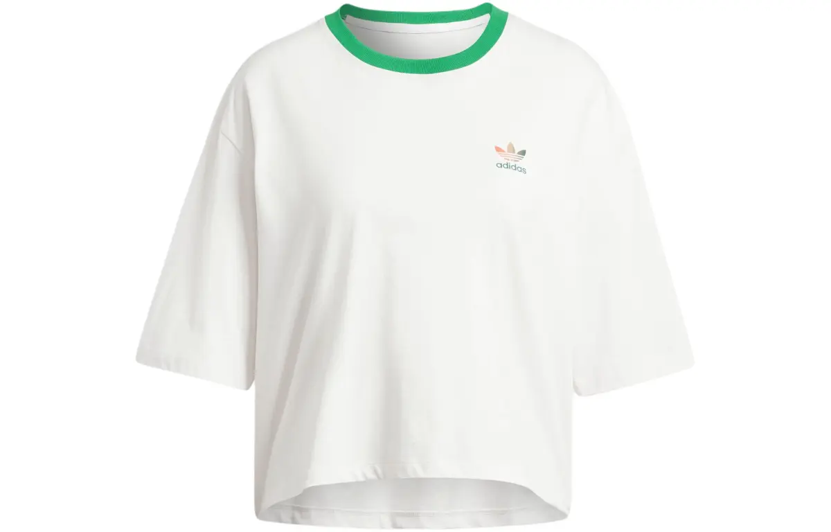 adidas originals Women'ss Logo Print Crewneck Sport T-Shirt White