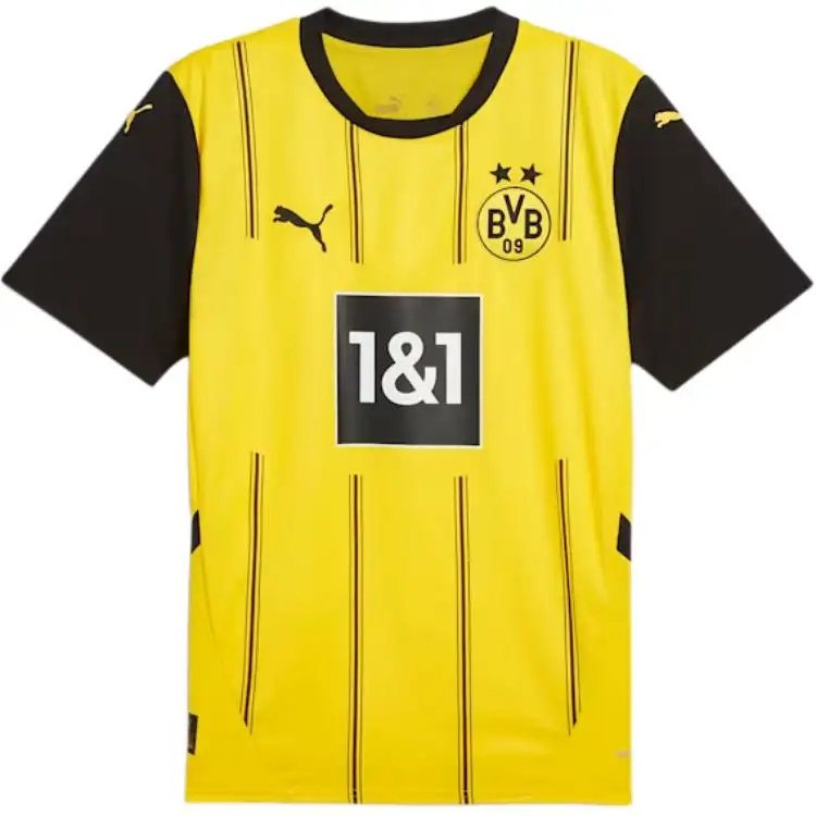 PUMA Puma Manchester City Dortmund 24-25 season SS24 quick-drying comfortable slim short-sleeved football shirt men's yellow