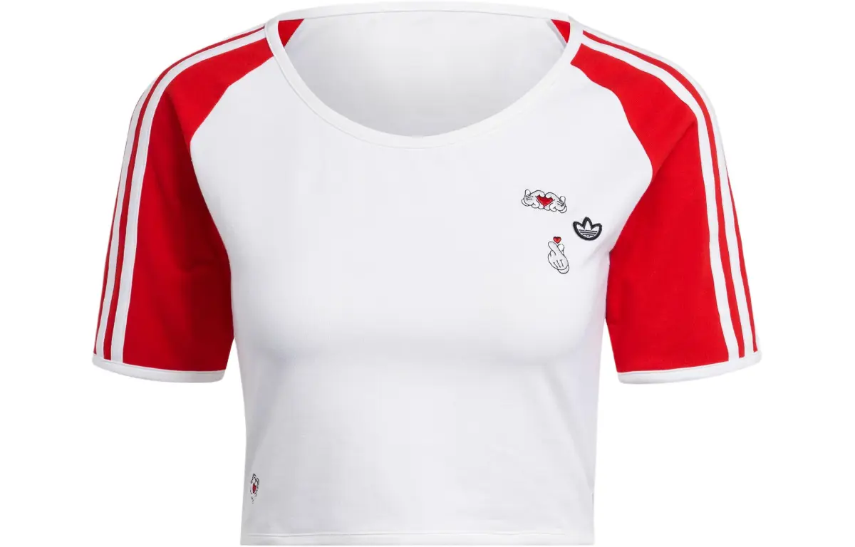Adidas Originals x MICKEY MOUSE SS24 Raglan Sleeve T-Shirt Women's White