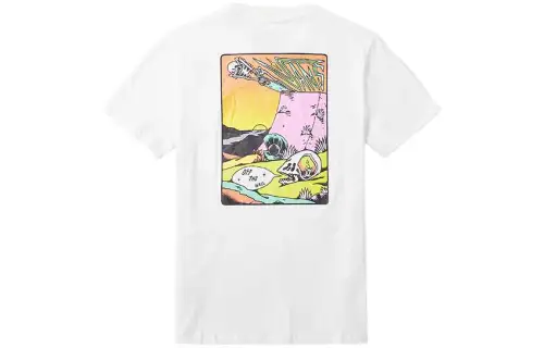 Vans T Shirts Women's White Crew Neck Moderate Straight Fit