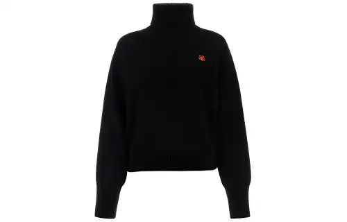 KENZO Flower Embroidered High Neck Jumper