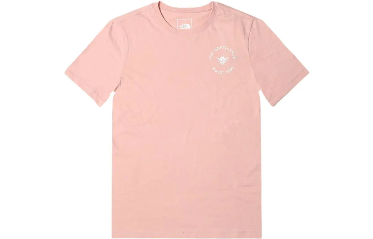 THE NORTH FACE T-Shirts Women's Pink Crew Neck Moderate Straight Fit