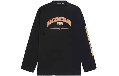 Balenciaga logo distressed longsleeved top