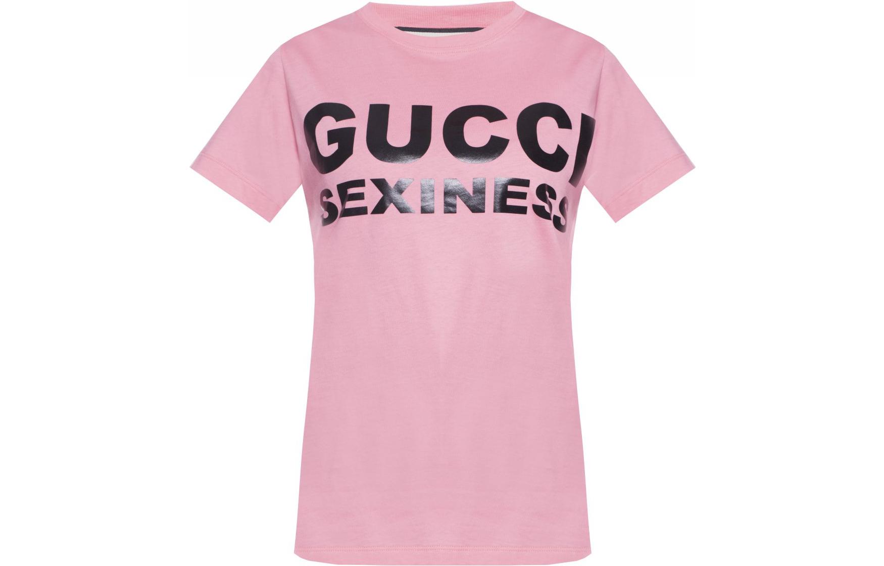 Женская футболка Gucci SS22 Logo (розовая)