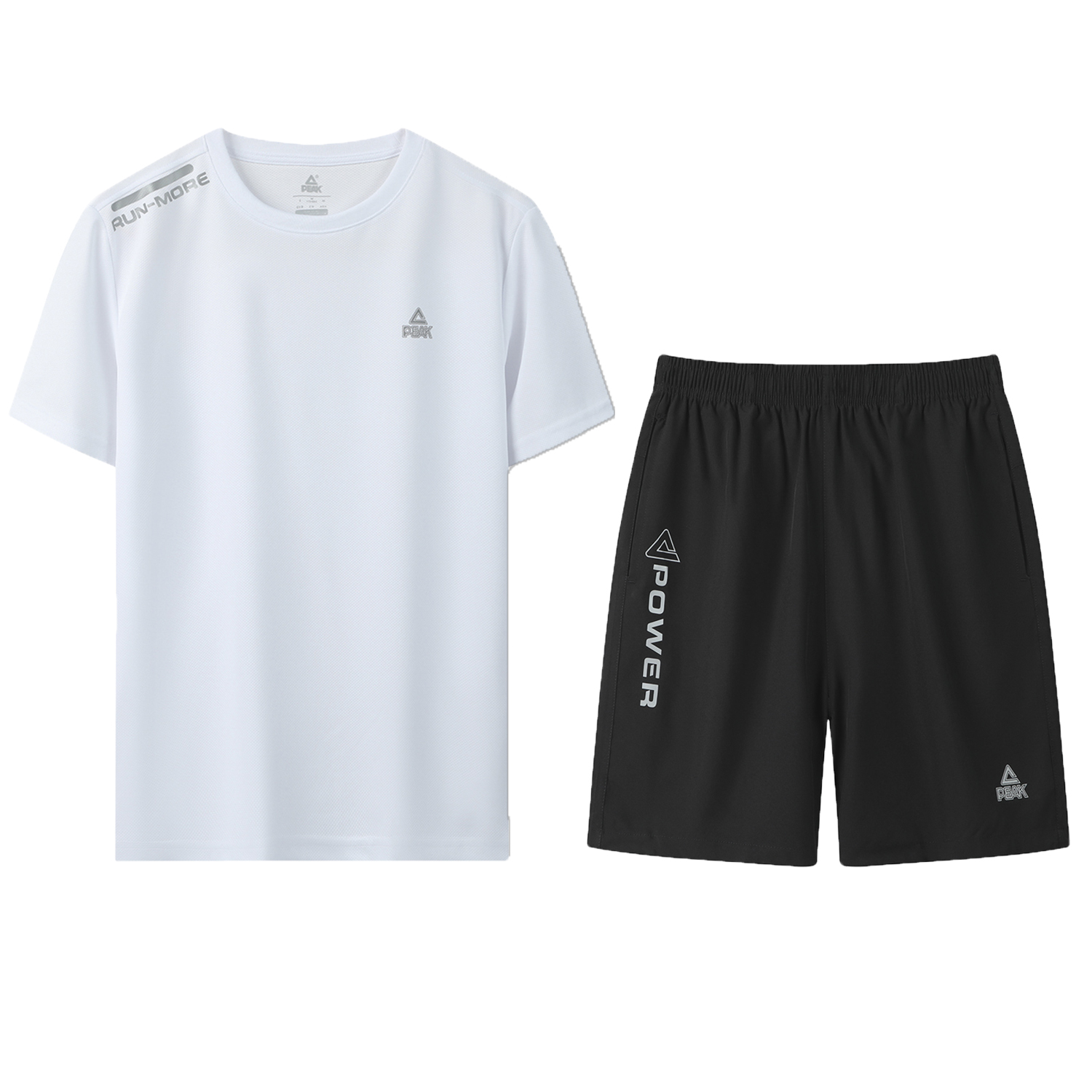 Complex universal travel breathable shorts with letters with a round collar for badminton, trousers, sports suit for men and women, with short sleeve