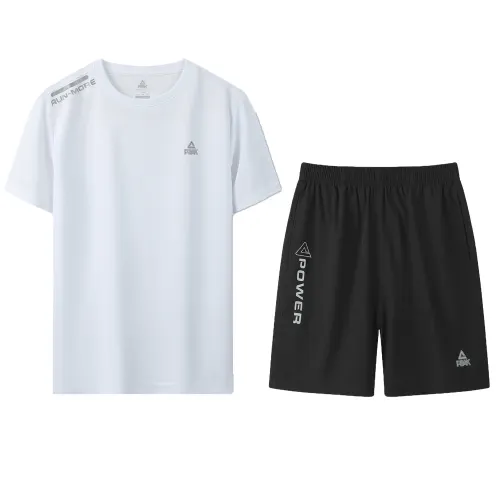 Complex universal travel breathable shorts with letters with a round collar for badminton, trousers, sports suit for men and women, with short sleeve