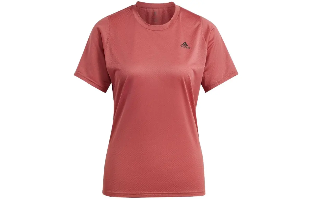 Adidas T-Shirts Women's Rose Red Crew Neck Thickened