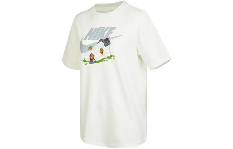 Nike Drop Shoulder Sleeve T Shirt Women's Beige