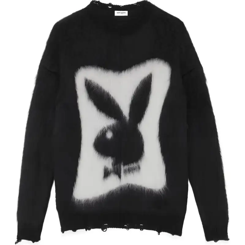 SAINT LAURENT 2010s X Playboy Logo print Sweater