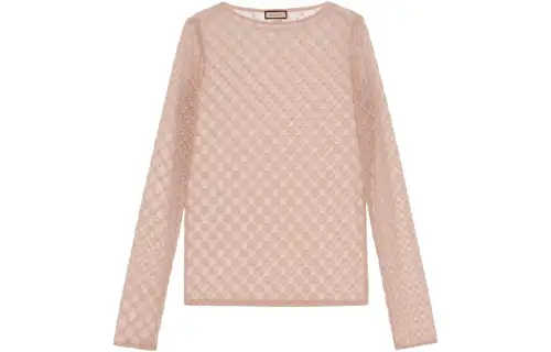 【Replicated_PMPrevious Season】GG-embroidered tulle blouse