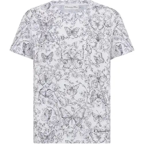 DIOR T Shirts Women's White Crew Neck