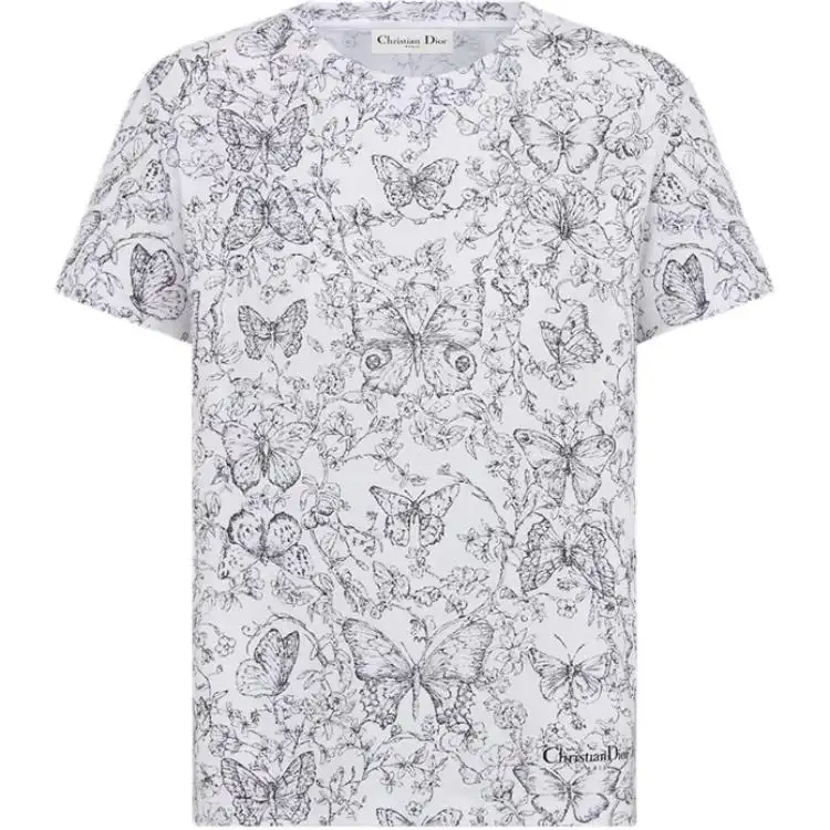 DIOR T Shirts Women's White Crew Neck