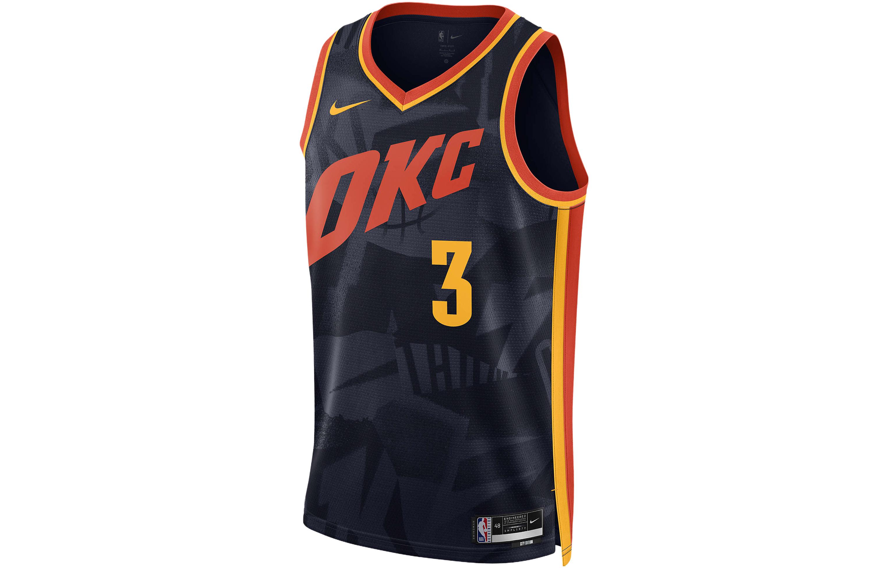 Nike Basketball Jersey SW Fan Edition 2023/24 Season, Oklahoma City Thunder, Josh Giddey Size 3 Men’s Black