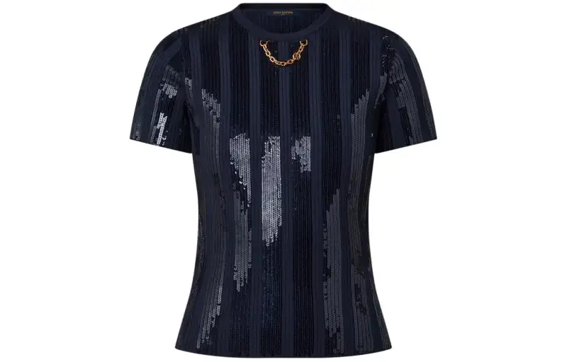 LOUIS VUITTON Sequin Stripes T-Shirt