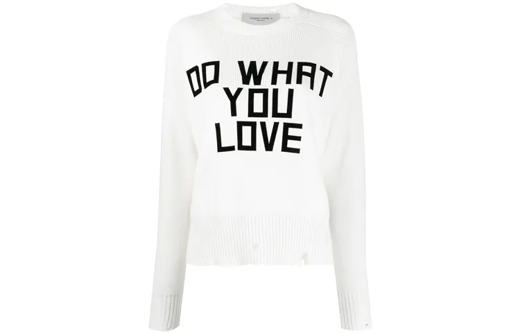 Delilah slogan-intarsia jumper