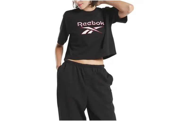 Reebok Drop Shoulder Sleeve T Shirt Women's Black