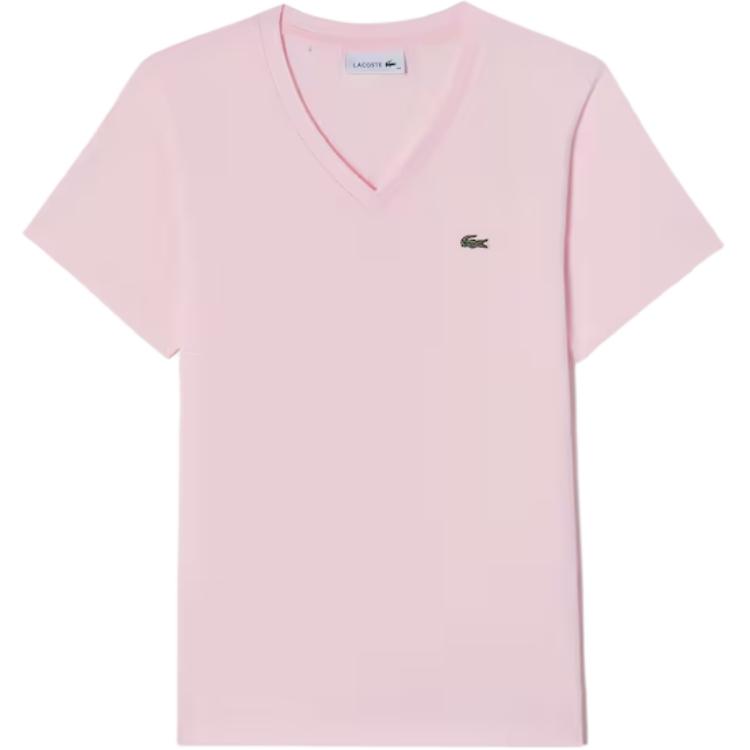 Женская футболка LACOSTE V T (розовая)
