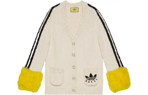 GUCCI X Adidas Cardigan White/Yellow Cuffs
