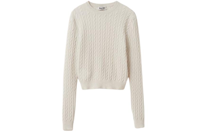 MIU MIU Cable-knit Cashmere Jumper