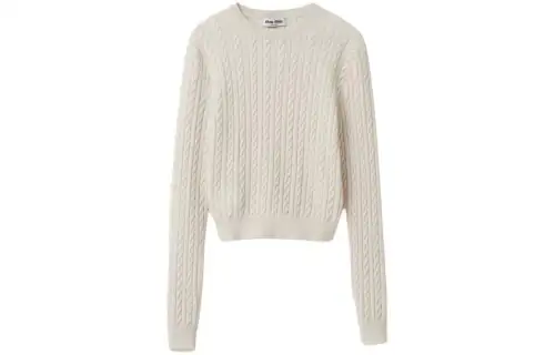 MIU MIU Cable-knit Cashmere Jumper