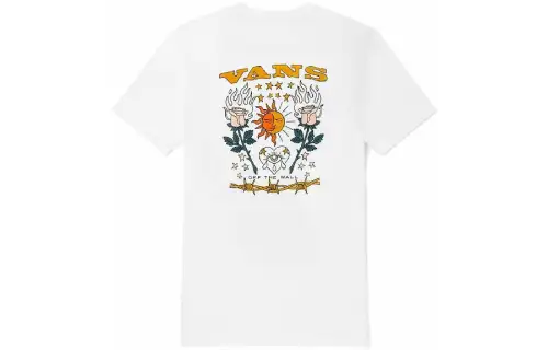 Vans Set in Sleeve T Shirt Women's White