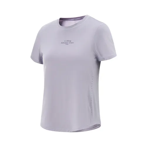 Li Ning Herbal Tea T Shirt Women's Muddy Gray Purple