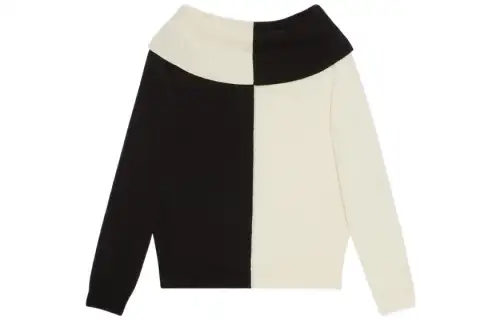 GUCCI Chunky Wool Bicolor Sweater Black/White