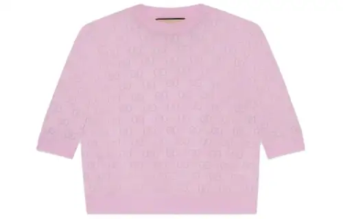 GUCCI T Shirts Women's Pink Crew Neck Moderate Straight Fit