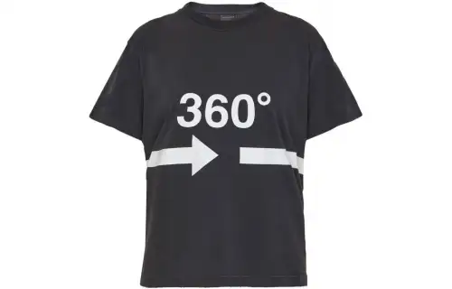 Balenciaga 360 Degree Arrow Print T Shirt Black/White