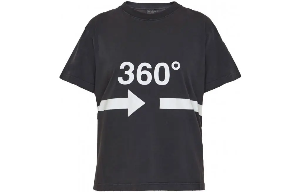 Balenciaga 360 Degree Arrow Print T Shirt Black/White