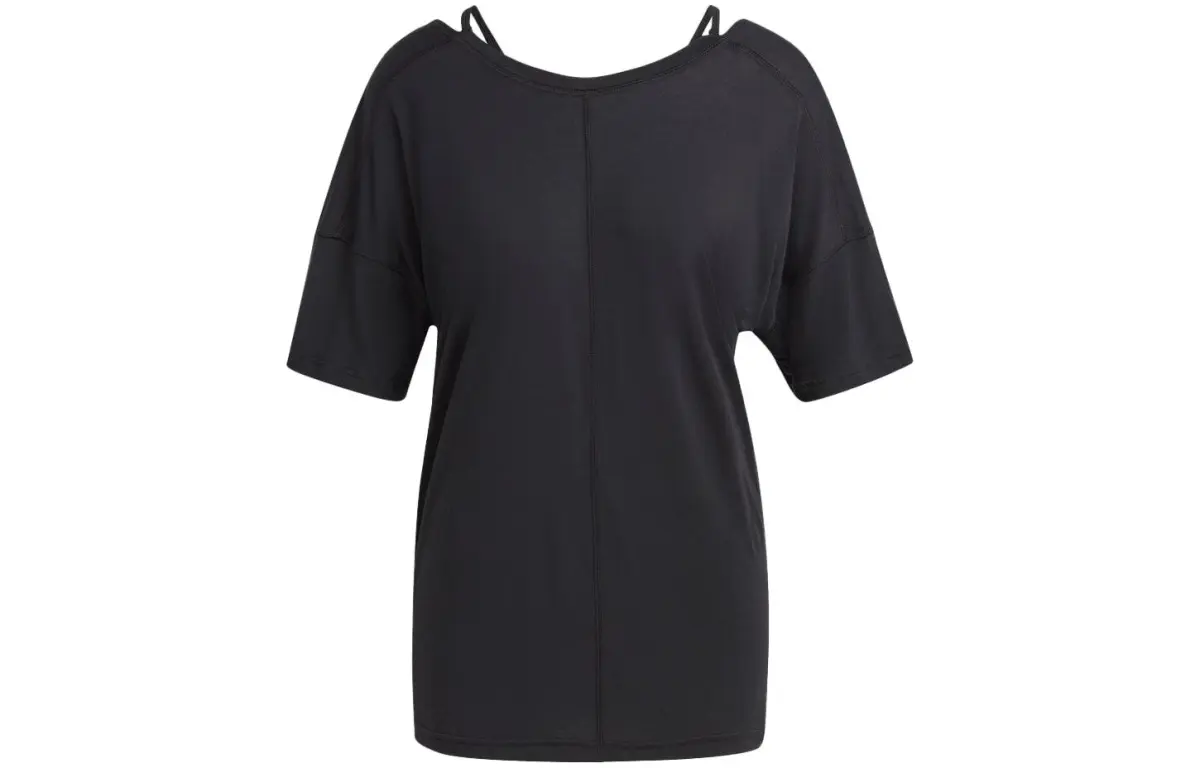 Adidas Drop Shoulder Sleeve T Shirt Women's Black