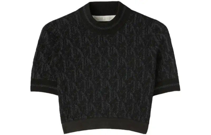 Palm Angels monogram-jacquard knitted top