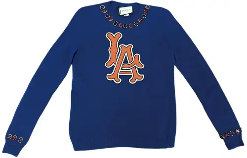 GUCCI Sweaters Women's Blue Crew Neck Moderate Other