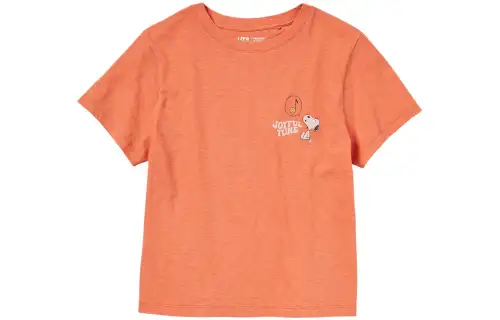 UNIQLO T Shirts Women's Orange Yellow Crew Neck Moderate