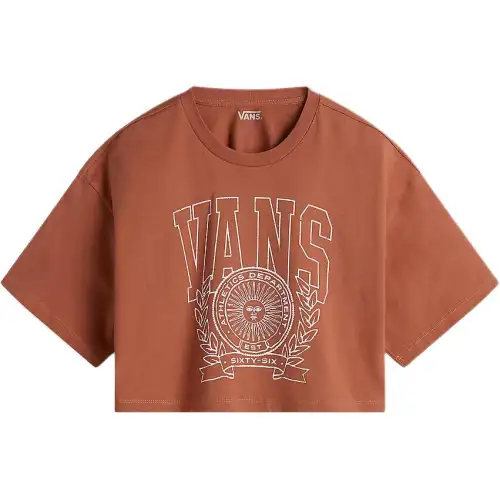 Vans FIRST TEAM RELAX T Shirts Women's Orange Crew Neck Moderate Other