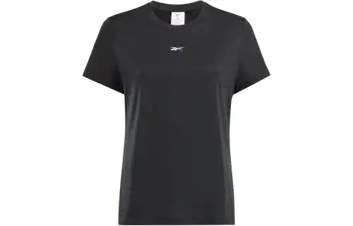 Reebok T Shirts Women's Black Crew Neck Moderate Straight Fit