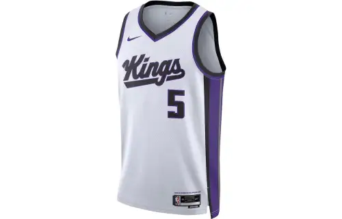 Nike NBA De'Aaron Fox Sacramento Colorblock Pullover Sleeveless Basketball Jersey 23-24 Season Kings No. 5 Unisex White