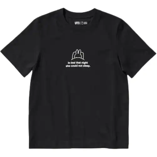 UNIQLO X Miffy T Shirts Women's Black Crew Neck