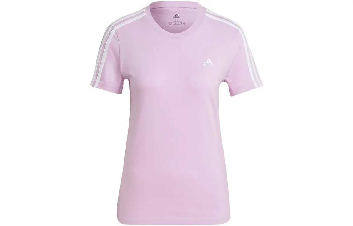 Adidas T-Shirts Women's Purple Crew Neck Moderate Straight Fit