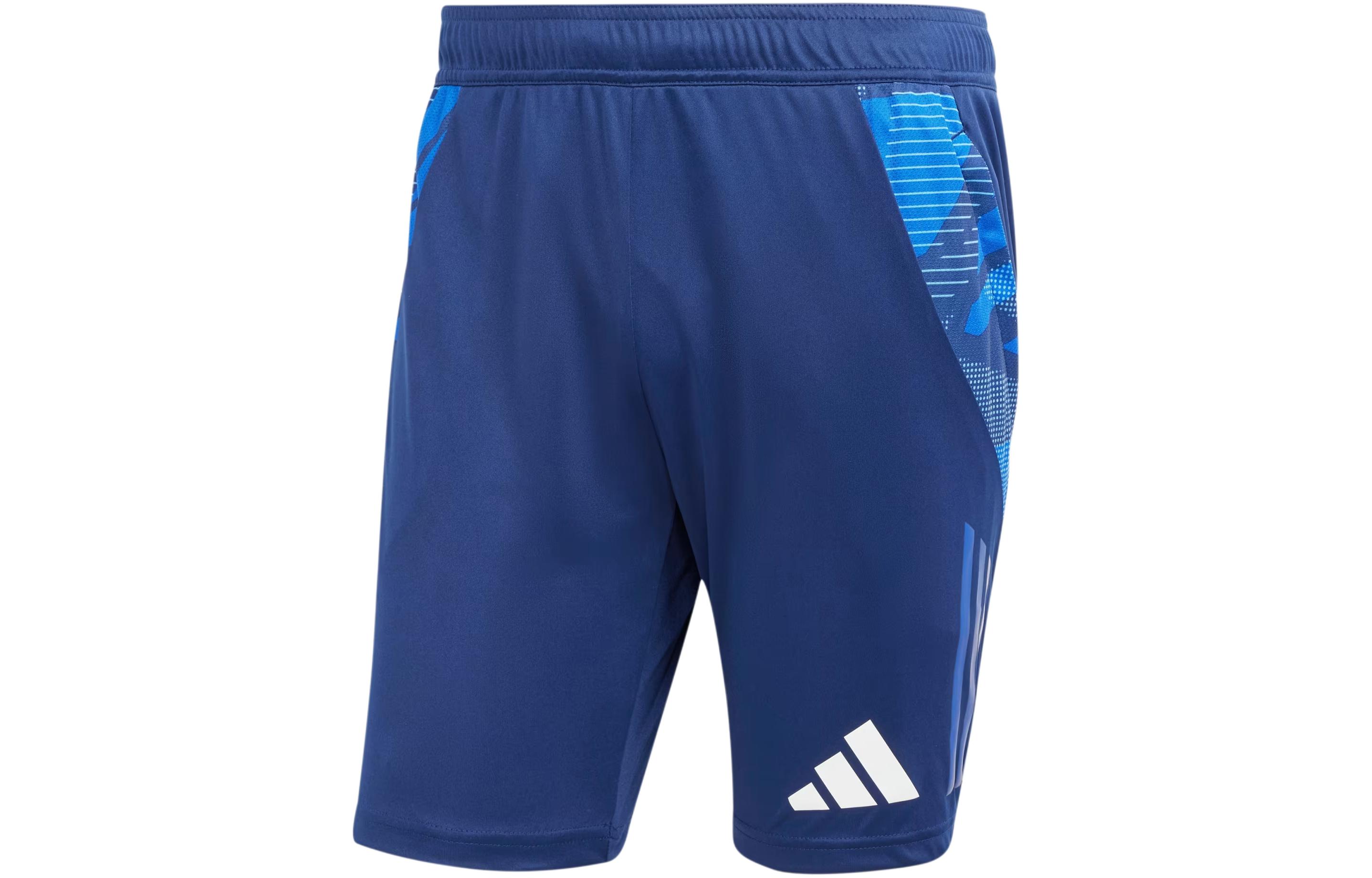 Adidas Tiro 24 Competition Training Shorts Striped Pattern Print Competition Training Football Pants Men's Navy Blue