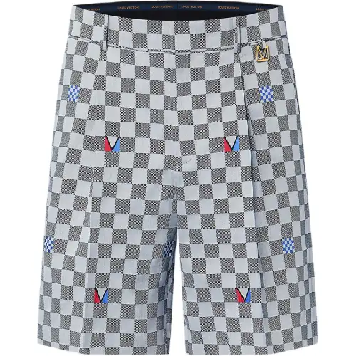 LOUIS VUITTON Damier Cotton Tailored Shorts