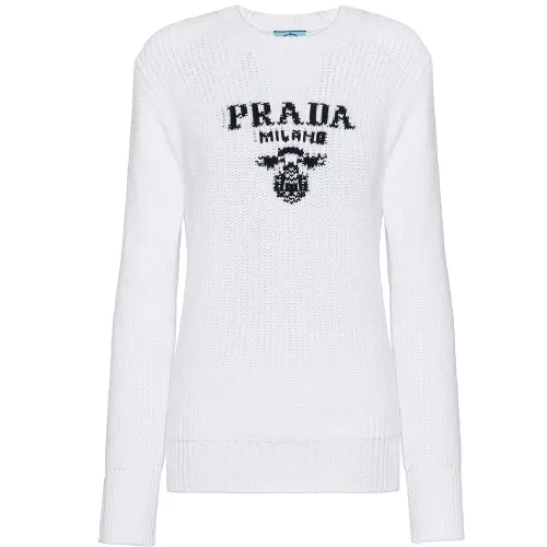 Prada cotton logo-print crew-neck jumper