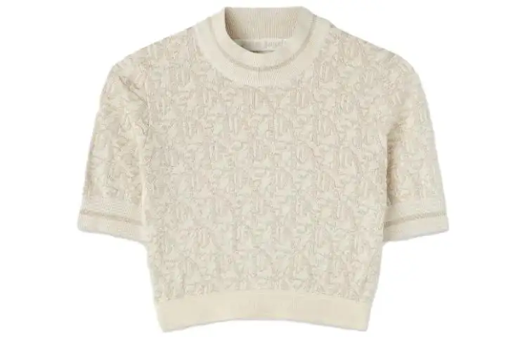 Palm Angels monogram-jacquard knitted crop top