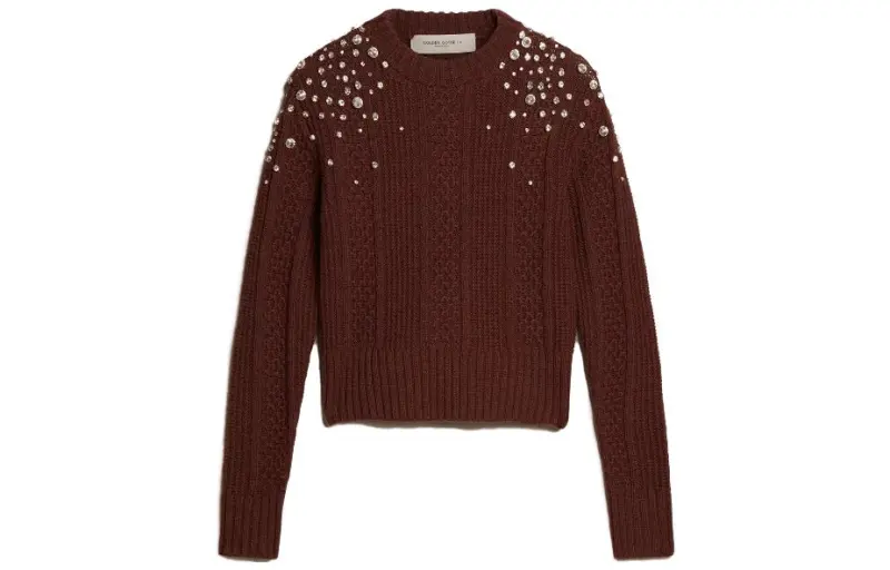 【Zoomed Imagery】crystal-embellished virgin-wool jumper