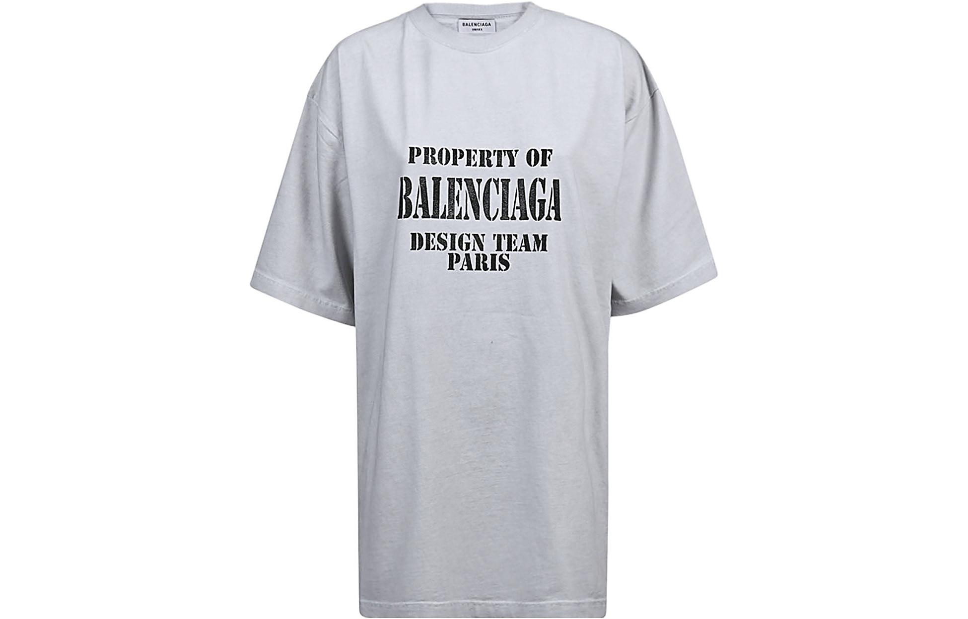 Женская футболка Balenciaga FW22 (светло-серая)