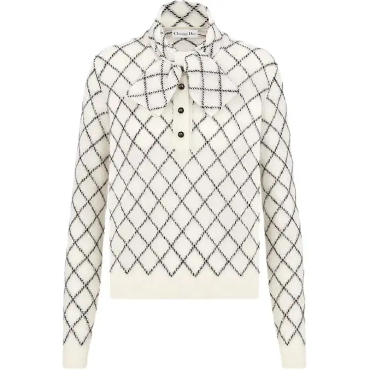 DIOR Sweaters Women's White Lace Up Moderate Other