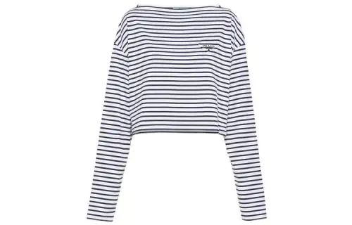 PRADA T Shirts Women's Blue Crew Neck Moderate Straight Fit