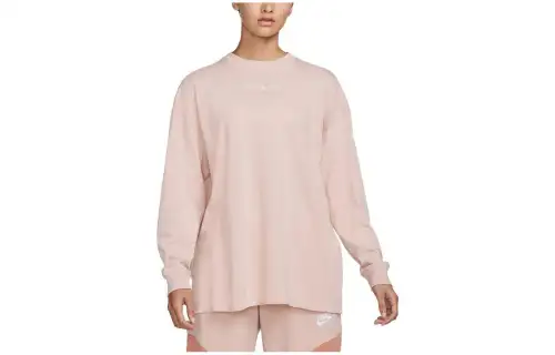 Nike T Shirts Women's Pink Crew Neck Moderate Straight Fit